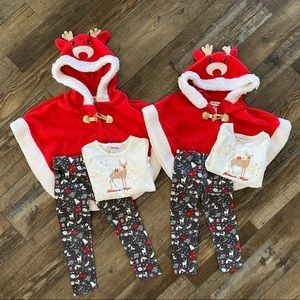 Christmas Reindeer Outfit with hoodie shawl